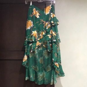 Floral high low skirt